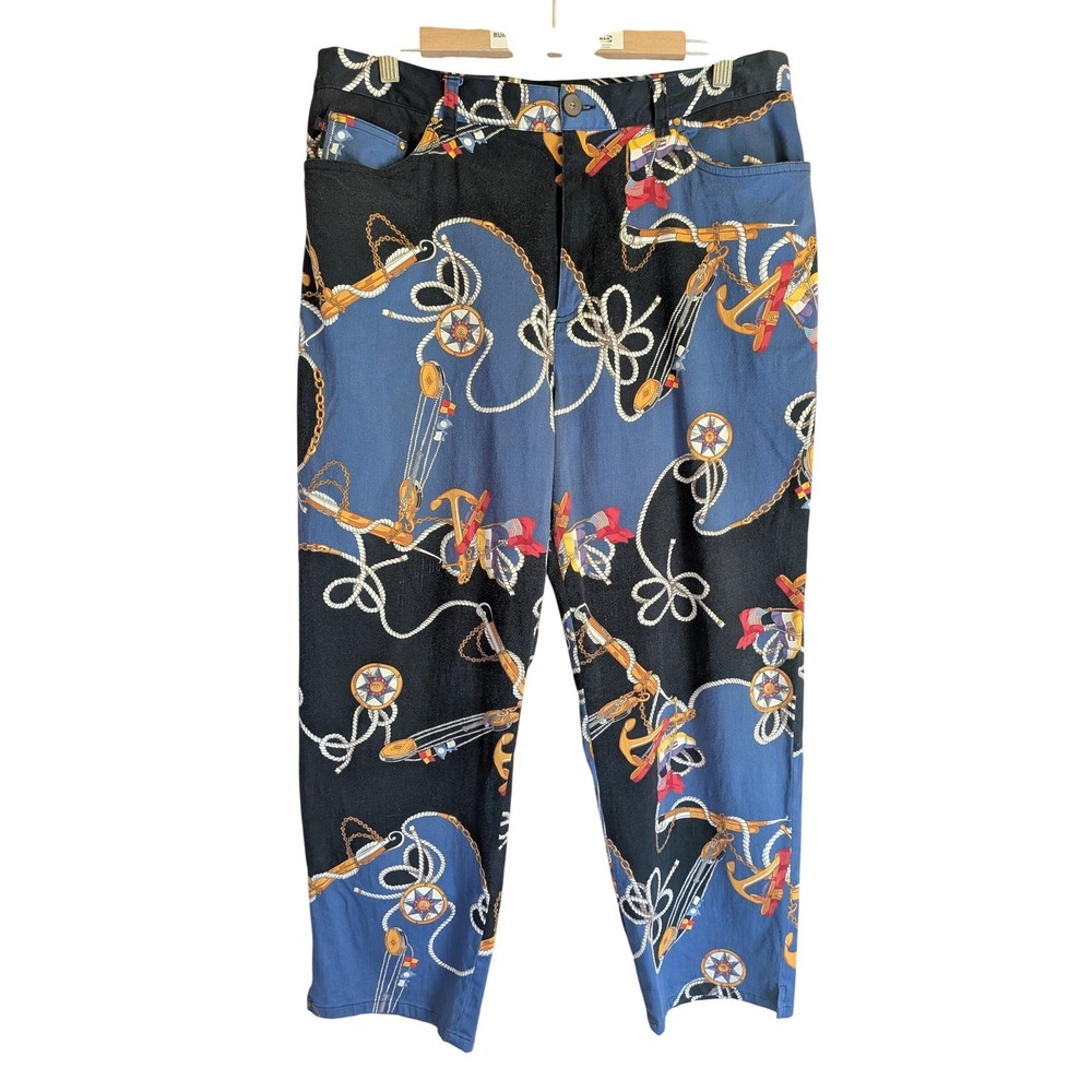 Polo Ralph Lauren Pants Women 16 Nautical Maritime Coastal Yacht Vtg Old Money